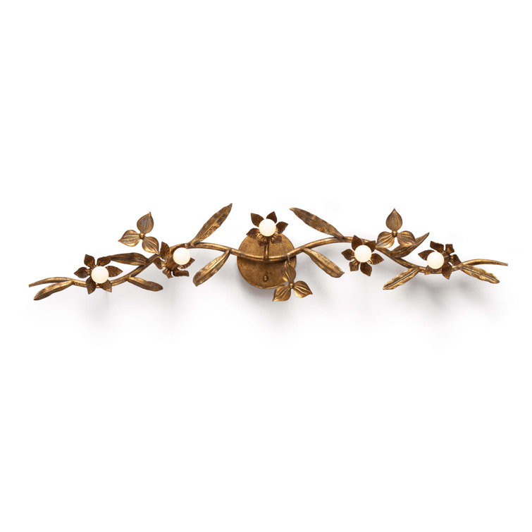Trillium 5-Light Brass Wall Sconce with Dimmable Candelabra