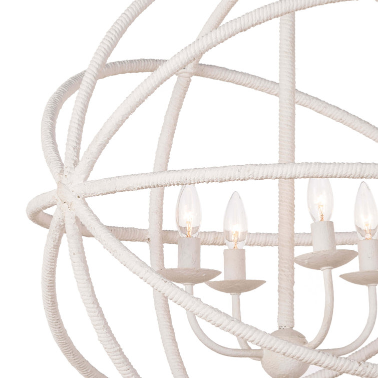 White 25" Steel Globe Pendant Light with LED Option