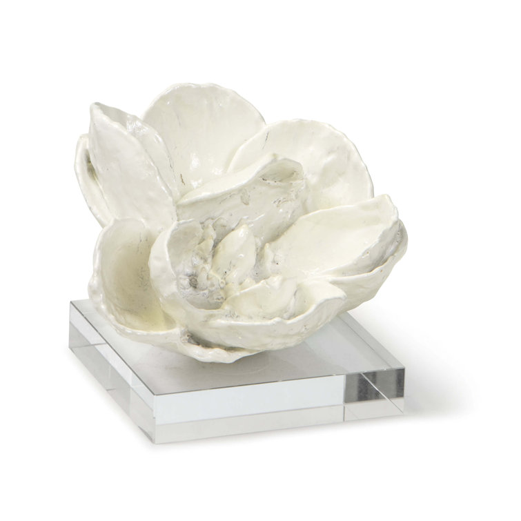 White 3D Magnolia Flower Accent Object