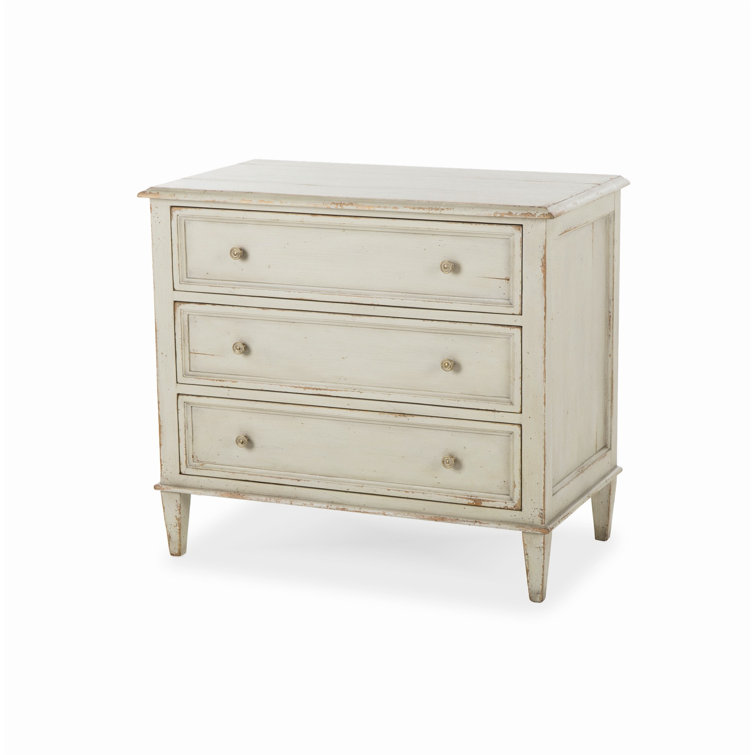 Madeline Light Gray Solid Wood 3-Drawer Bachelor's Chest