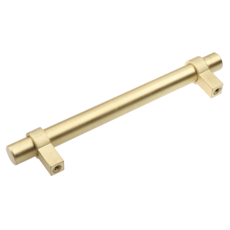 5-Inch Satin Gold Modern Bar Pull with Mounting Hardware