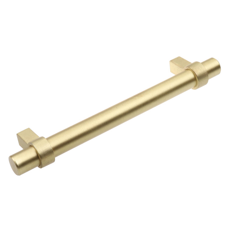5-Inch Satin Gold Modern Bar Pull with Mounting Hardware