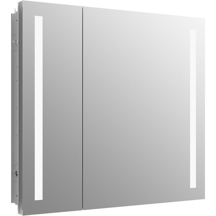Verdera 34" x 30" Lighted Frameless Medicine Cabinet with Electrical Outlet