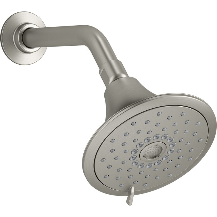 Vibrant Brushed Nickel Multifunction Wall Mount Showerhead