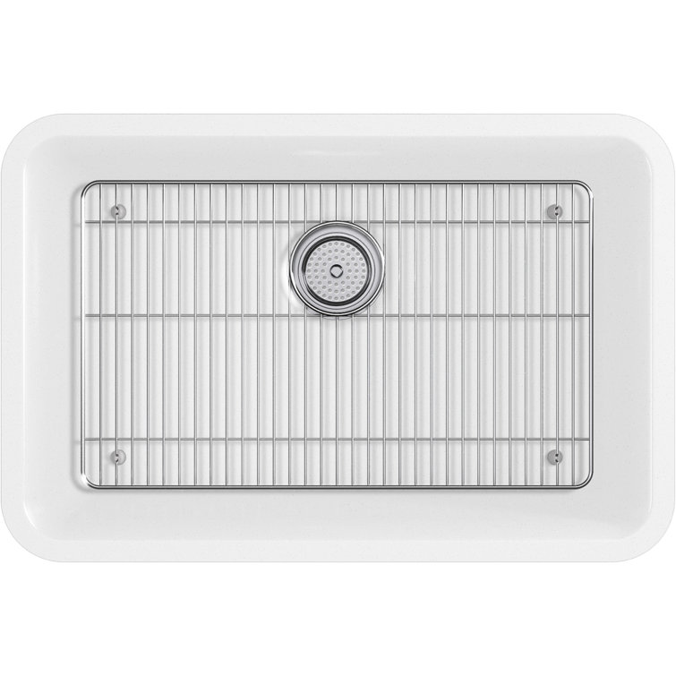Matte White Neoroc Composite Undermount Single-Bowl Kitchen Sink