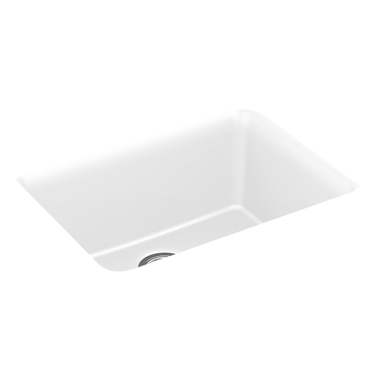 Matte White Stone Undermount Single-Bowl Kitchen Sink