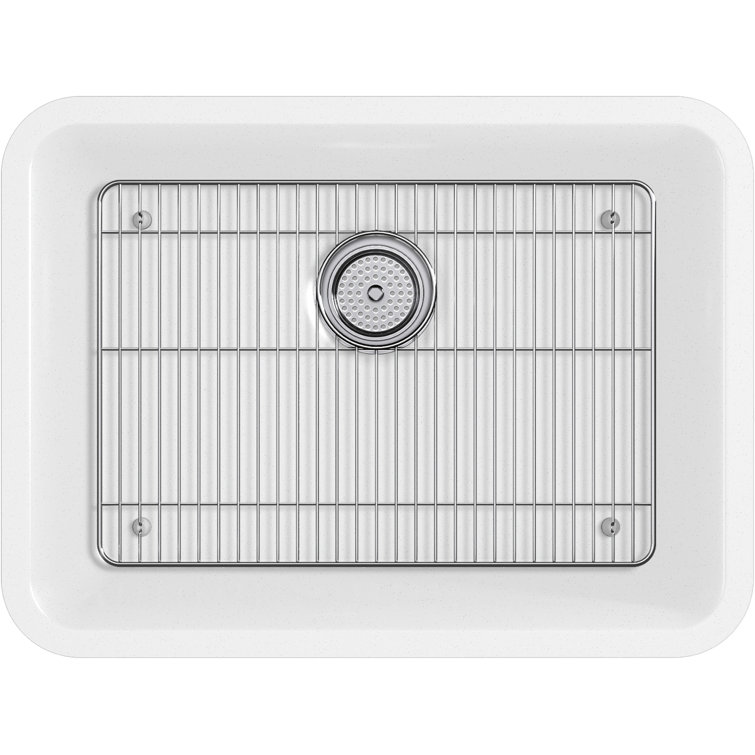 Matte White Stone Undermount Single-Bowl Kitchen Sink
