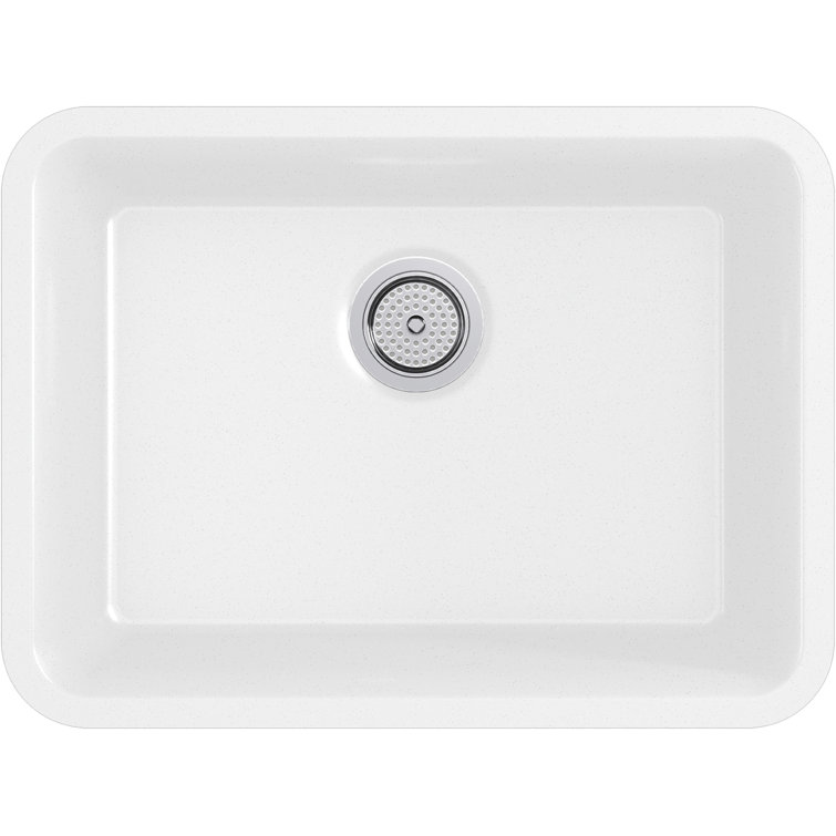 Matte White Stone Undermount Single-Bowl Kitchen Sink
