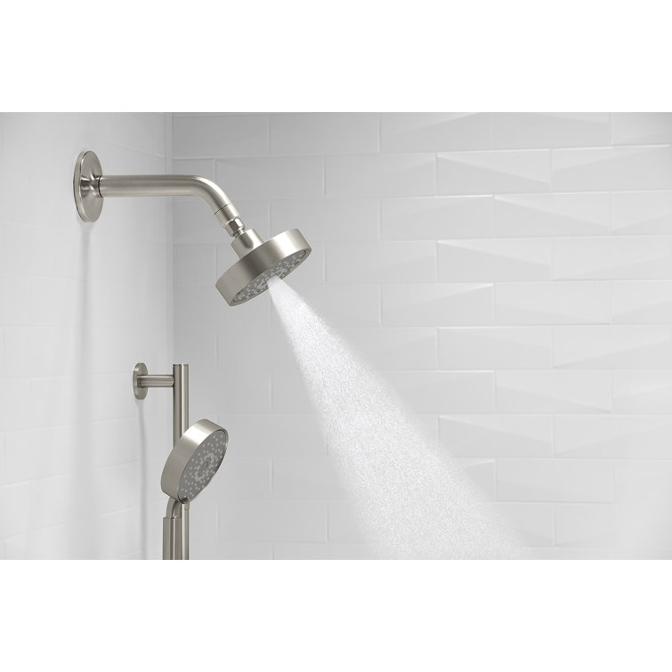 Purist 5.5" Vibrant Brushed Nickel Multifunction Showerhead with Three Sprays