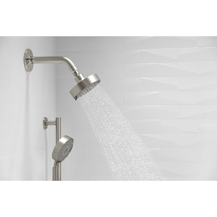 Purist 5.5" Vibrant Brushed Nickel Multifunction Showerhead with Three Sprays