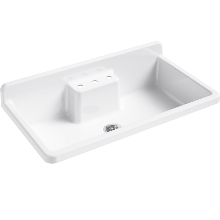 Farmstead Elegance 45" White Cast Iron Kitchen Sink with Custom Accessories