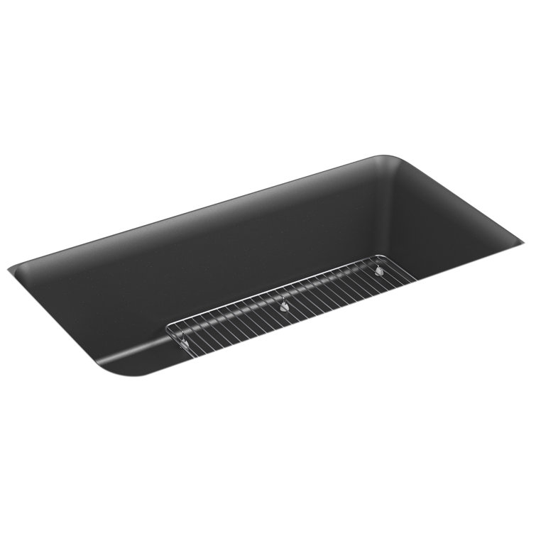 Matte Graphite Neoroc Undermount Single-Bowl Kitchen Sink