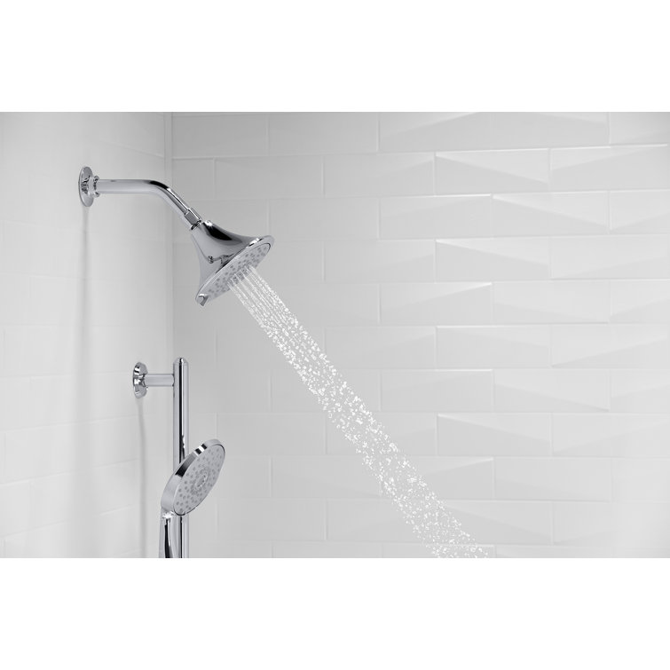 Vibrant Polished Nickel Multi-Function Wall Mount Showerhead
