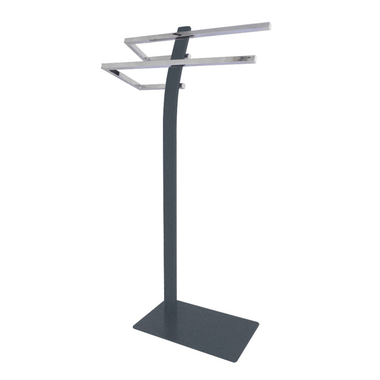 Polished Chrome Freestanding Dual Towel Rack