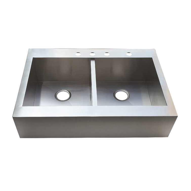 Edinburg 33-Inch Stainless Steel Double Bowl Farmhouse Kitchen Sink