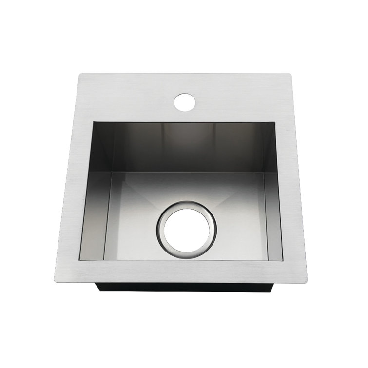 Brushed Stainless Steel 15-Inch Single Bowl Dual Mount Kitchen Sink