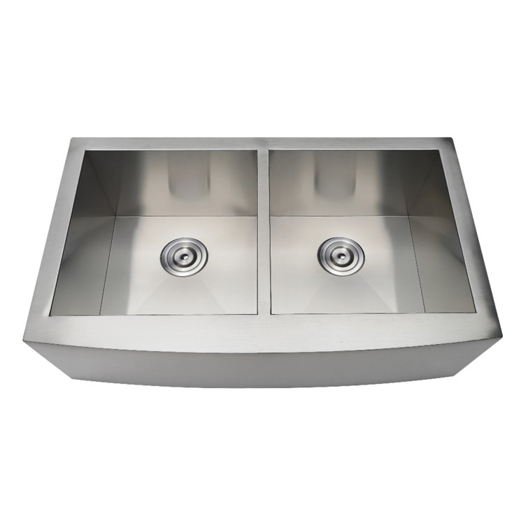 Uptowne 33-Inch Stainless Steel Double Bowl Farmhouse Sink