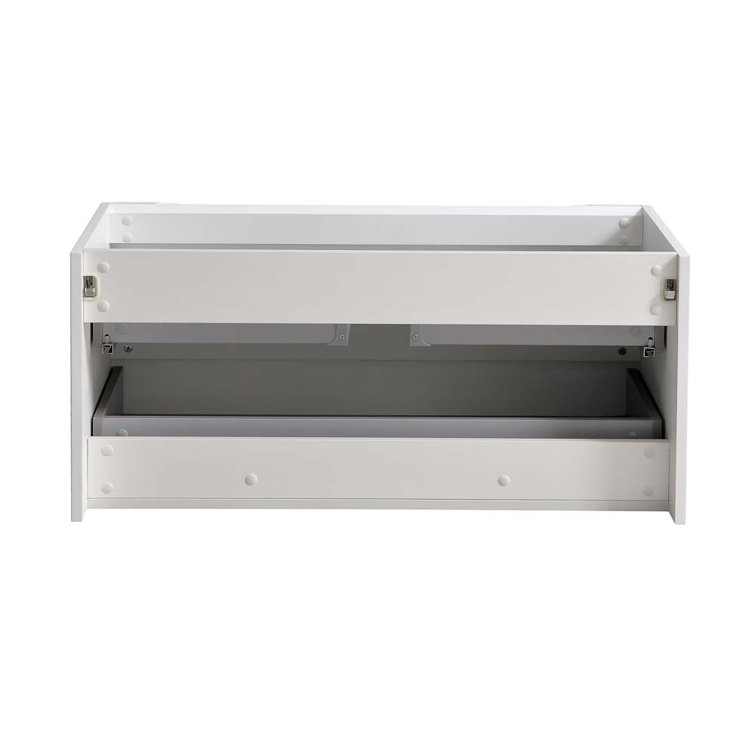 Glossy White 40" Wall Mount Single Sink Vanity Base with Soft Closing Drawers