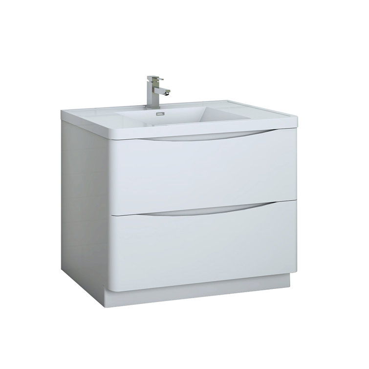 Tuscany 40" Glossy White Acrylic Single Sink Vanity