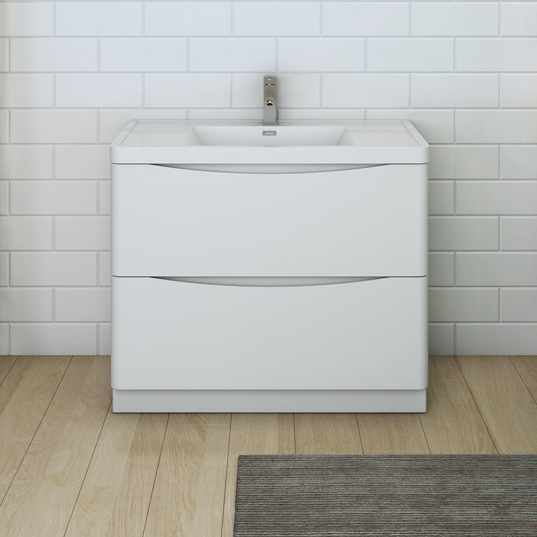 Tuscany 40" Glossy White Acrylic Single Sink Vanity