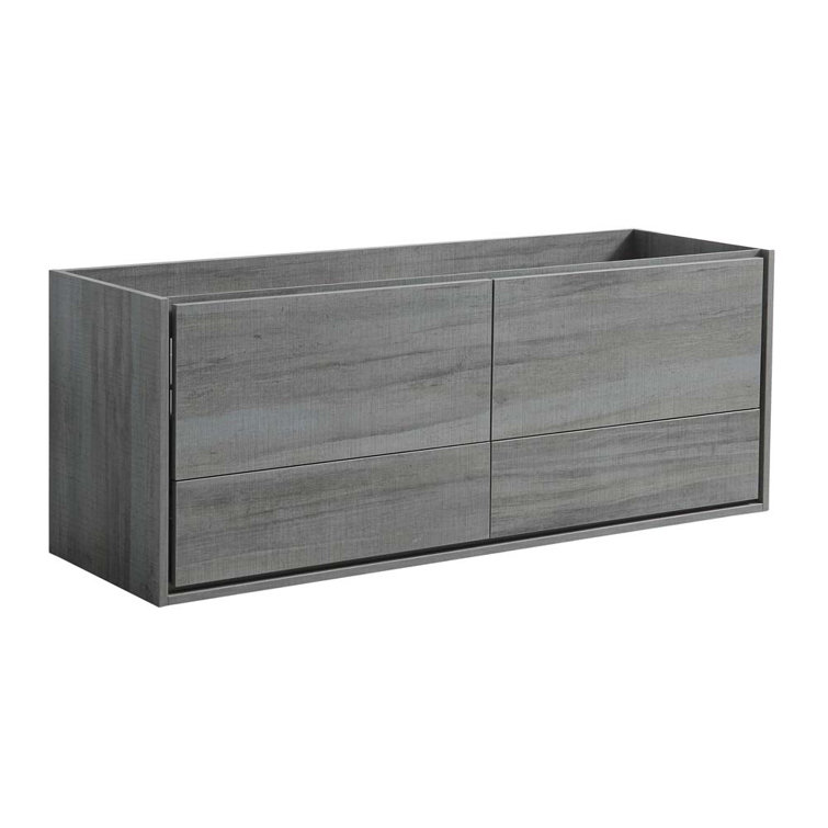 Catania 60" Gray Wall Mount Single Bathroom Vanity Cabinet
