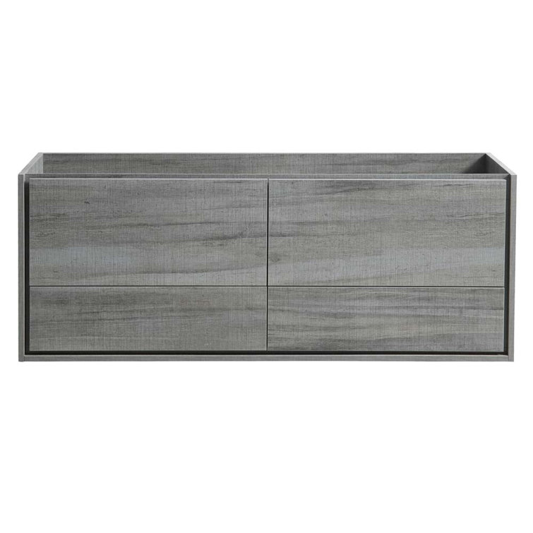 Catania 60" Gray Wall Mount Single Bathroom Vanity Cabinet