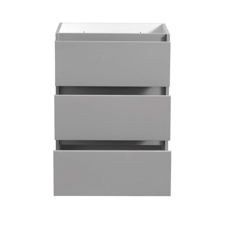 Gray 24" Solid Wood Freestanding Bathroom Vanity Cabinet