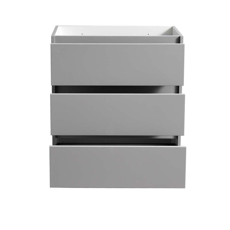 Gray 30" Solid Wood and MDF Freestanding Single Sink Vanity Base