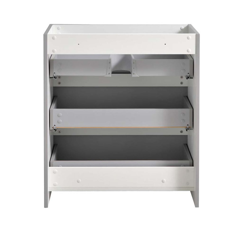 Gray 30" Solid Wood and MDF Freestanding Single Sink Vanity Base