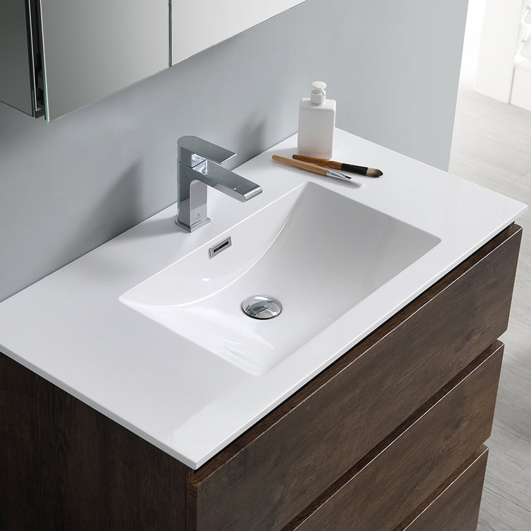 Rosewood 36" Freestanding Single Vanity with Acrylic Sink