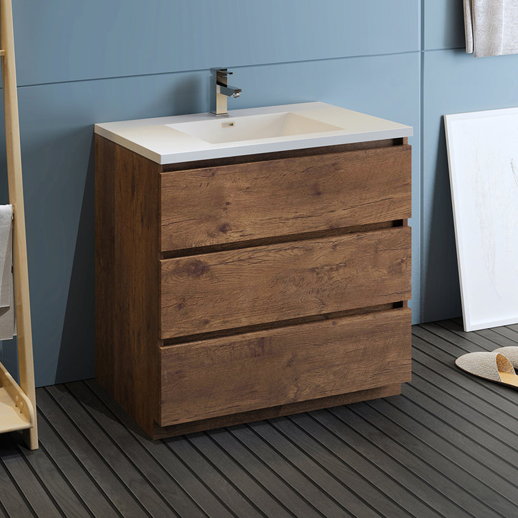 Rosewood 36" Freestanding Single Vanity with Acrylic Sink