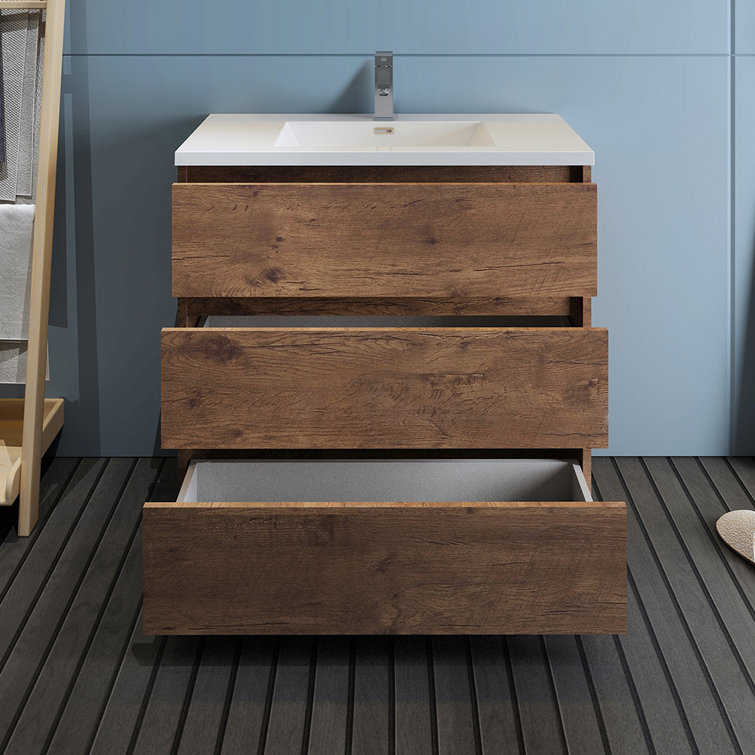 Rosewood 36" Freestanding Single Vanity with Acrylic Sink