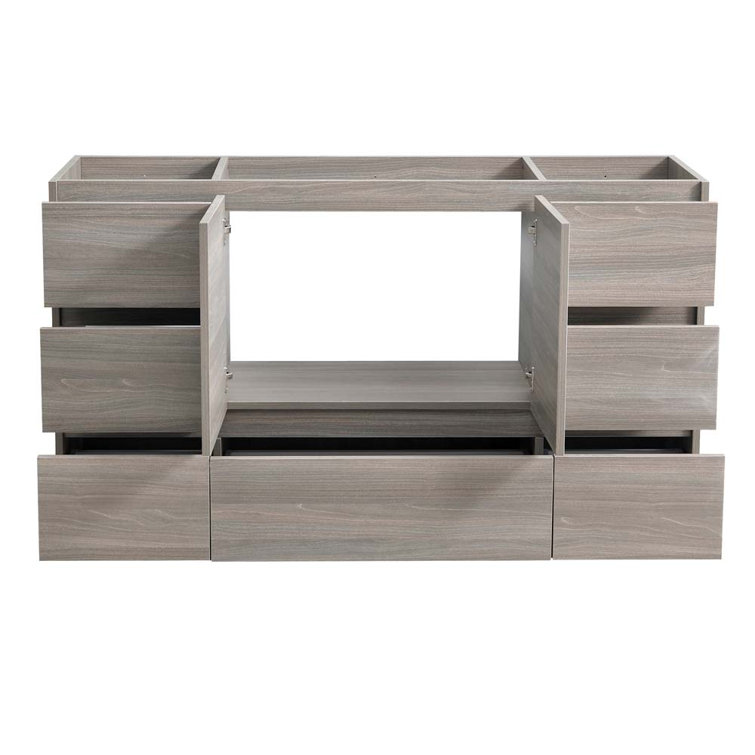 Lazzaro 60" Gray Solid Wood Freestanding Bathroom Vanity Cabinet