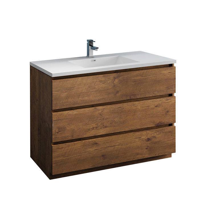 Rosewood 48" Freestanding Vanity with White Acrylic Top