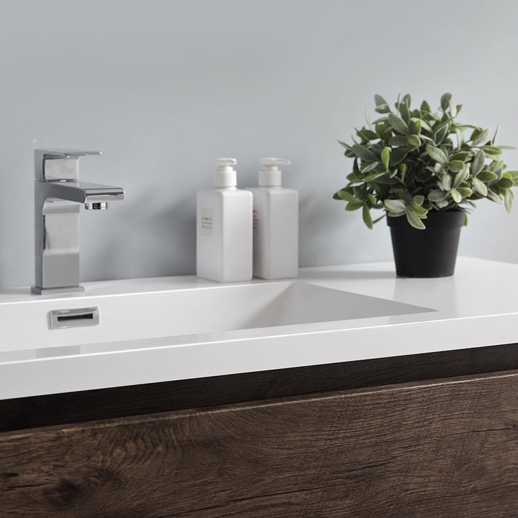 Rosewood 48" Freestanding Vanity with White Acrylic Top