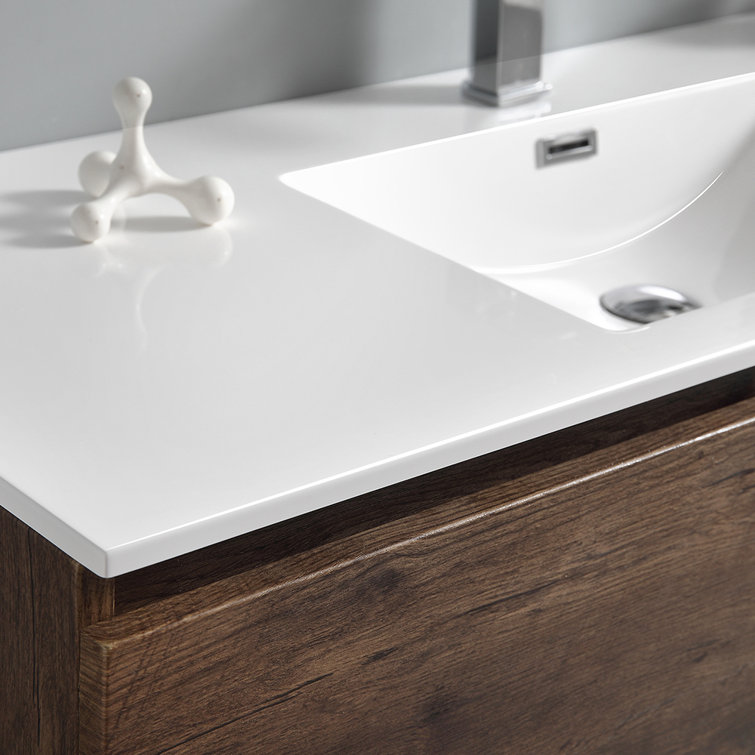 Rosewood 48" Freestanding Vanity with White Acrylic Top