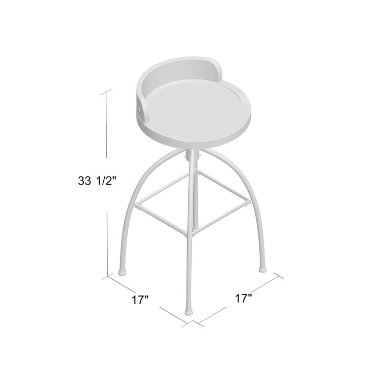 Edison Industrial Black Metal and Medium Wood Swivel Bar Stool