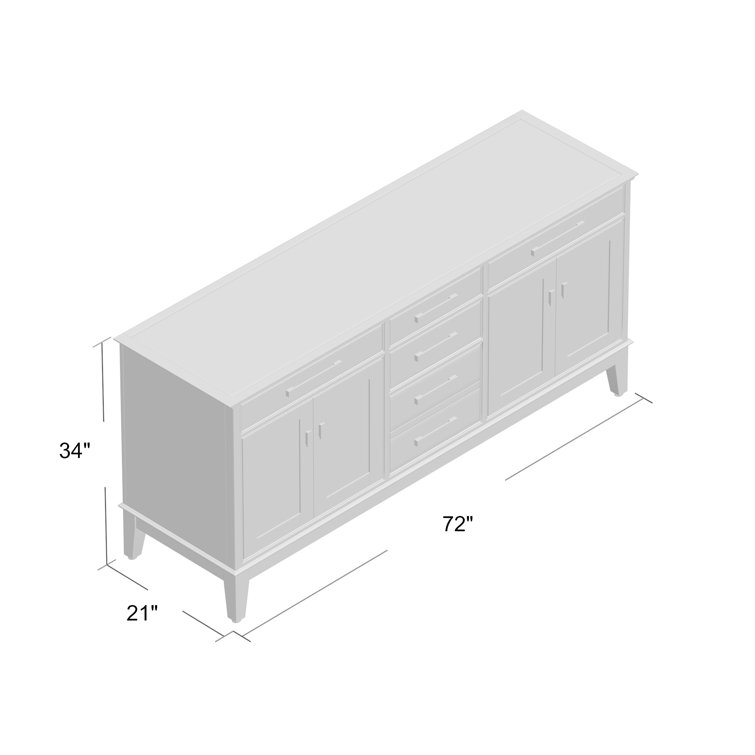 Tobacco Solid Wood Double Freestanding Vanity 72"