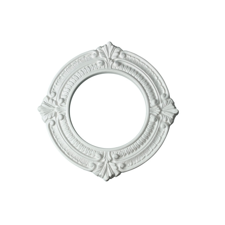 White Ornate Polyurethane Recessed Ceiling Medallion 6" ID x 10" OD
