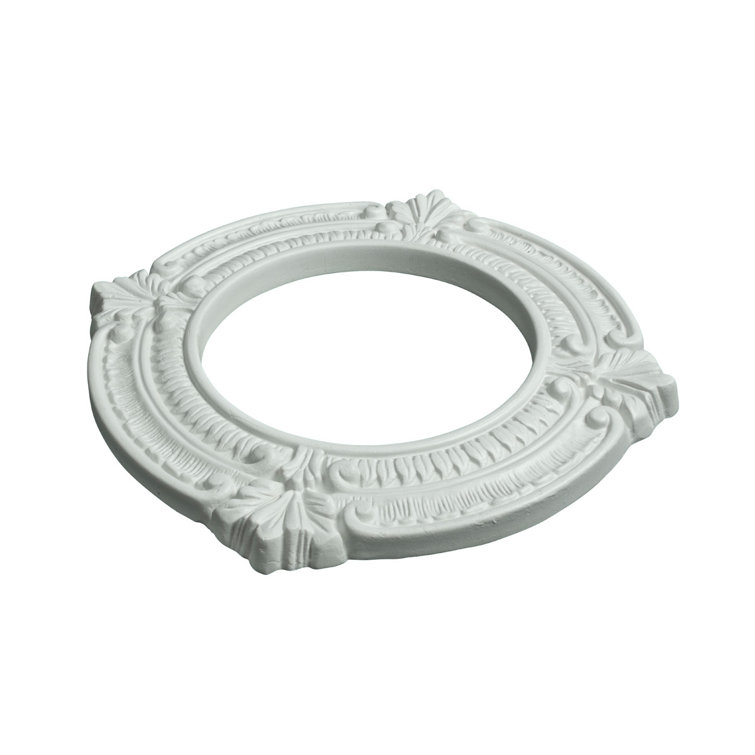 White Ornate Polyurethane Recessed Ceiling Medallion 6" ID x 10" OD