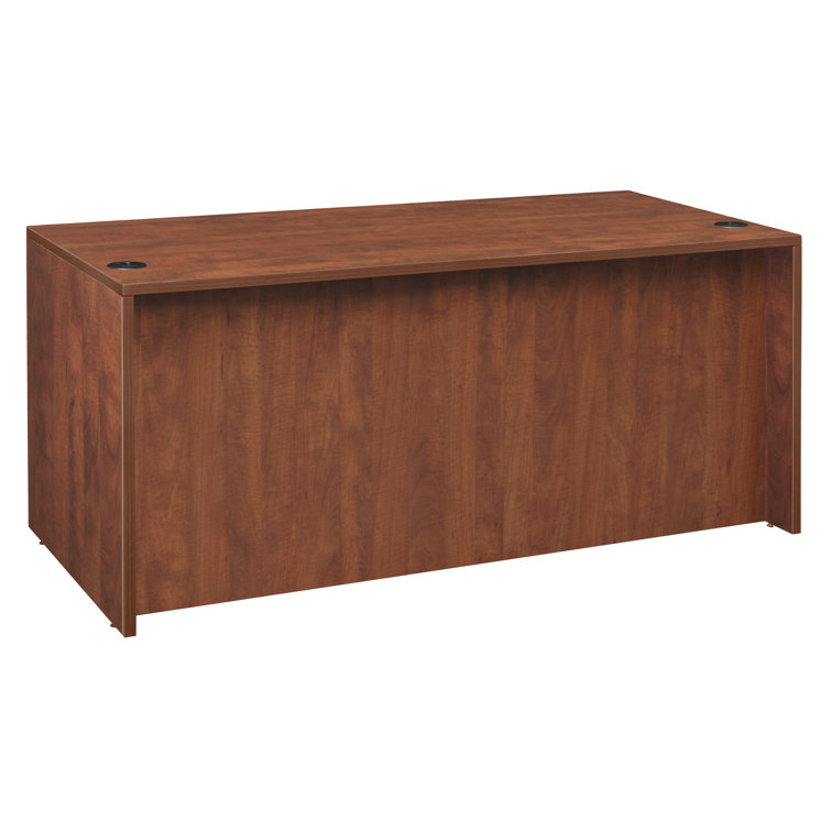 Ash Gray 71-Inch Wood Credenza Desk with Drawer