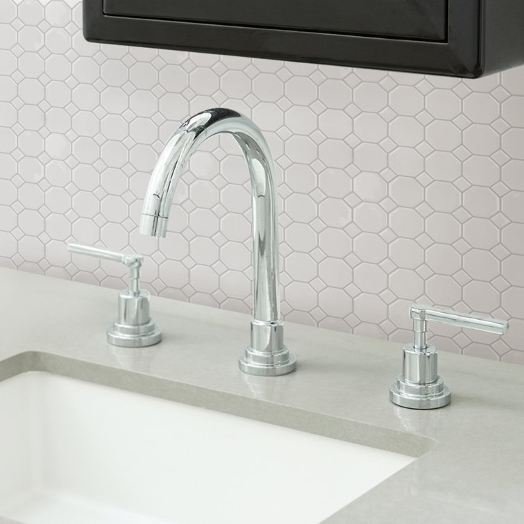 Octagon 10'' W x 10'' L Resin Peel and Stick Mosaic Tile