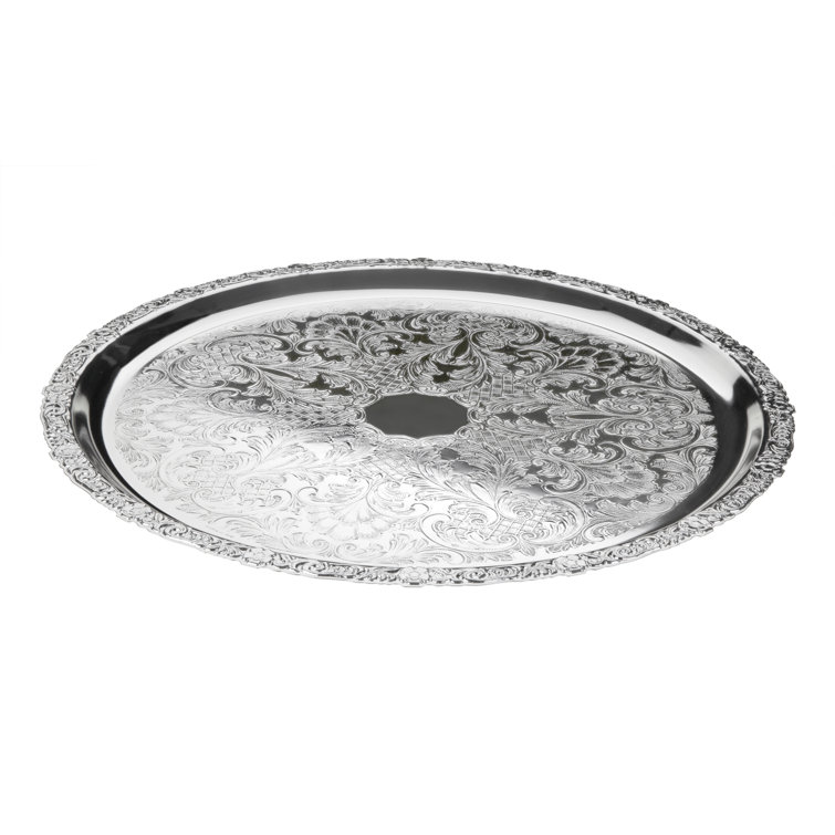 Queen Anne Silver Plated Round Serving Tray 11.5"