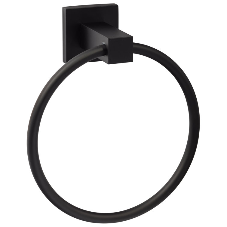 Flat Black Modern Minimalist Towel Ring