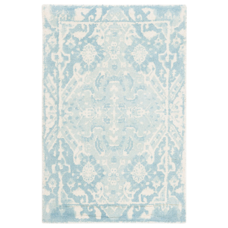 Ivory Hand-Tufted Reversible Wool Rectangular Area Rug 3' x 5'