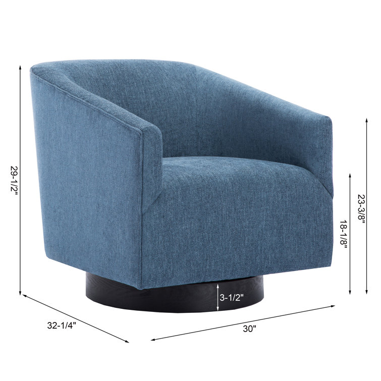 Cadet Blue Wood Swivel Barrel Comfort Chair