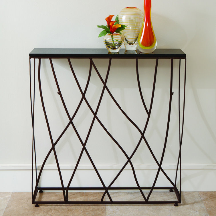 Branch-Inspired 36" Wood, Stone & Metal Console Table