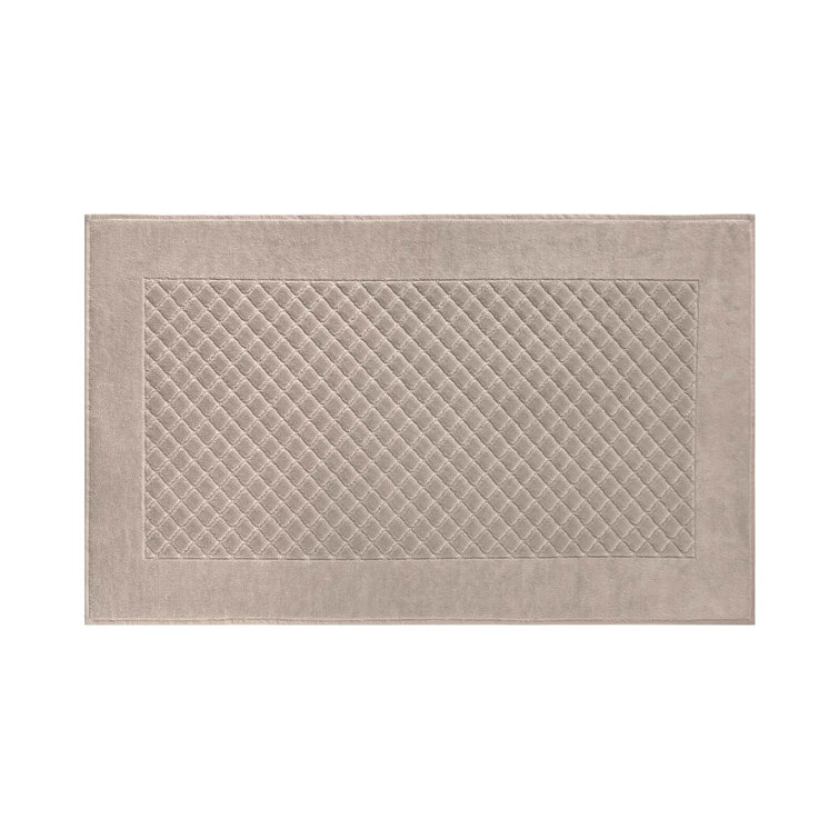 Pierre Beige Cotton Textured Rectangle Bath Mat