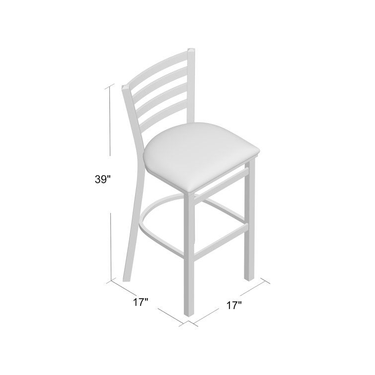 Jackie 25" Black Steel Counter Stool with Vinyl Seat
