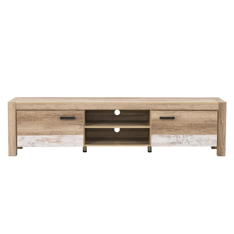 Joliet Chunky Style Warm Beige TV Bench with Duotone Cabinets